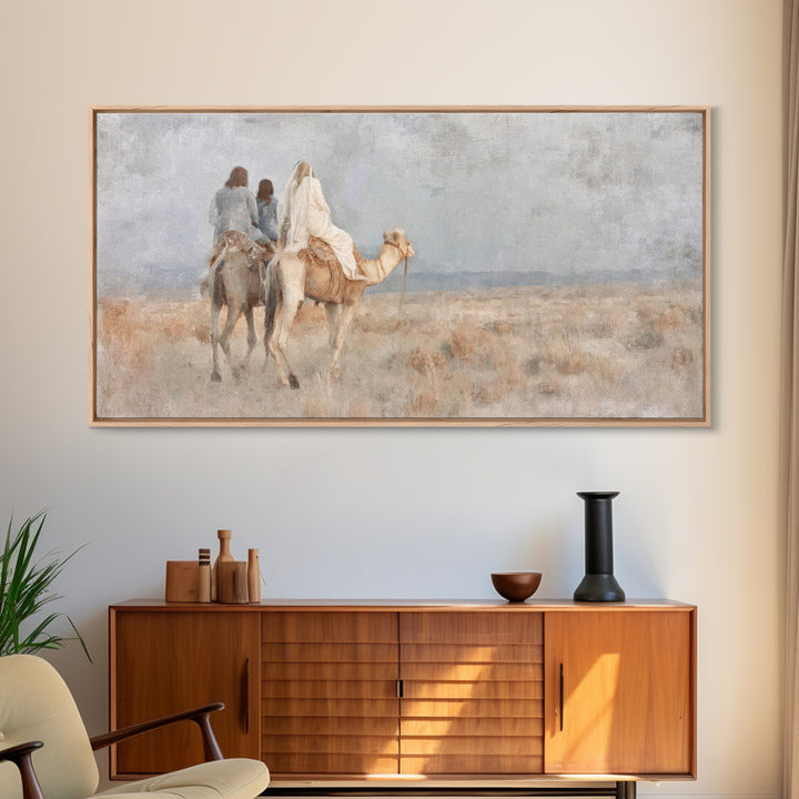 Bethlehem Journey – Framed Canvas Print – Christian Wall Art – Christian Art Canvas – Subtle Christian Art – Christmas Wall Art – Jesus Pai