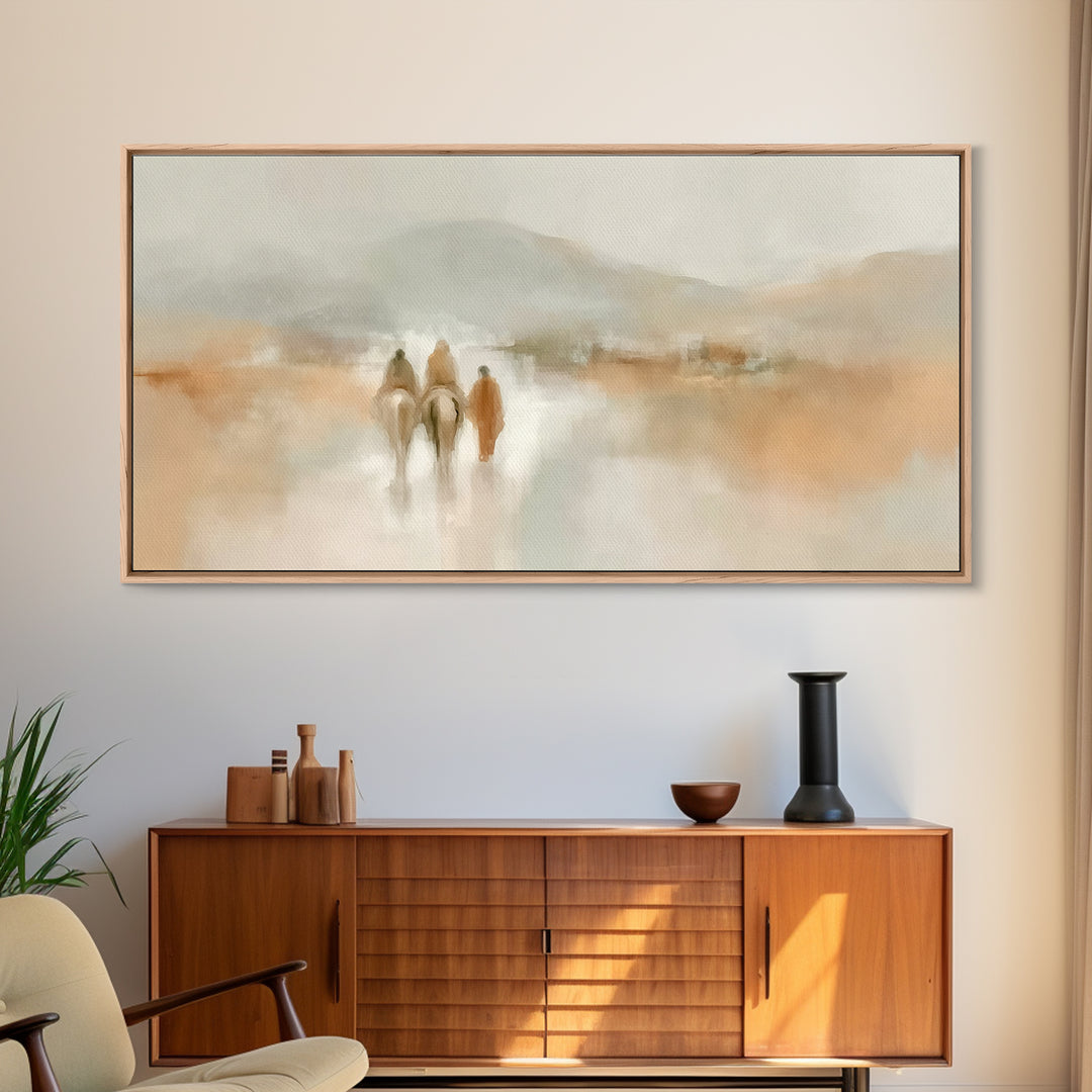 Guiding Pilgrims – Framed Canvas Print – Christian Wall Art – Christian Art Canvas – Christmas Art – Christian Christmas Art – Xmas Art