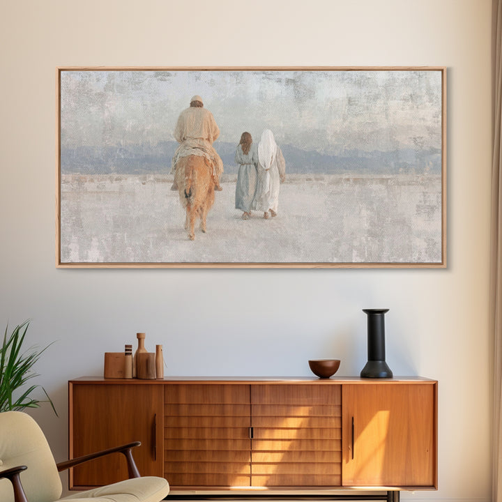 Holy Journey | Framed Canvas Print | Christian Wall Art | Christian Art Canvas | Jesus Painting | Christmas Art | Christmas Canvas