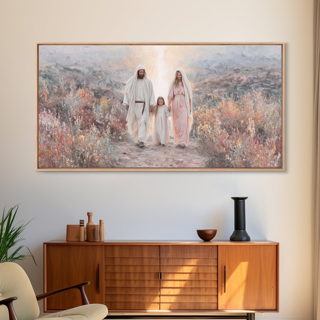 Family Blessing – Framed Canvas Print – Christian Wall Art – Christian Art Canvas – Jesus Painting – Christmas Art – Christian Decor