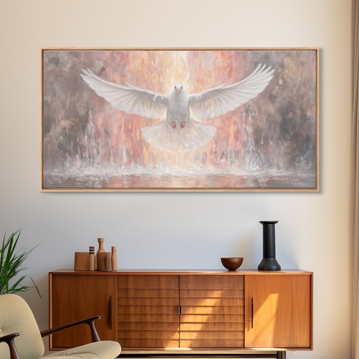 Flame Of Peace – Framed Canvas Print – Christian Wall Art – Christian Art Canvas – Christian Christmas Art – Jesus Painting – Christian Dec