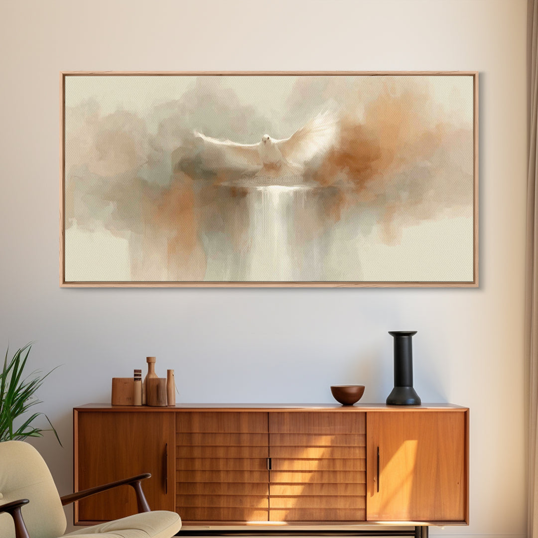 Wings Of Peace – Framed Canvas Print – Christian Wall Art – Christian Art Canvas – Christian Painting – Christmas Art – Christian Decor