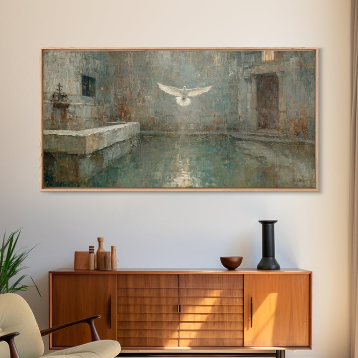 Holy Light Ascending | Framed Canvas Print | Christian Art Canvas | Christian Wall Art | Christian Painting | Christmas Art | Christian Dec