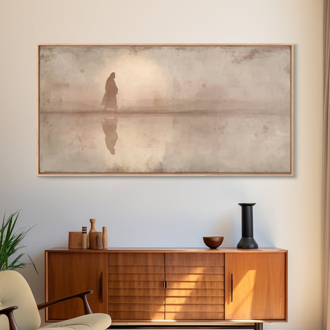Quiet Desert Path - Framed Canvas Print - Jesus Canvas Art - Subtle Christian Art - Christian Gift - Christian Art Painting