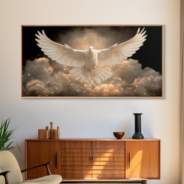 Heavenly Dove – Framed Canvas Print – Christian Wall Art – Christian Art Canvas – Jesus Painting – Christian Christmas Art – Christian Deco