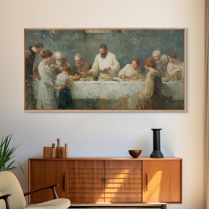 Table Of Blessings | Framed Canvas Print | Christian Art Canvas | Christian Wall Art | Subtle Christian Art | Vintage Christian Art | Jesus