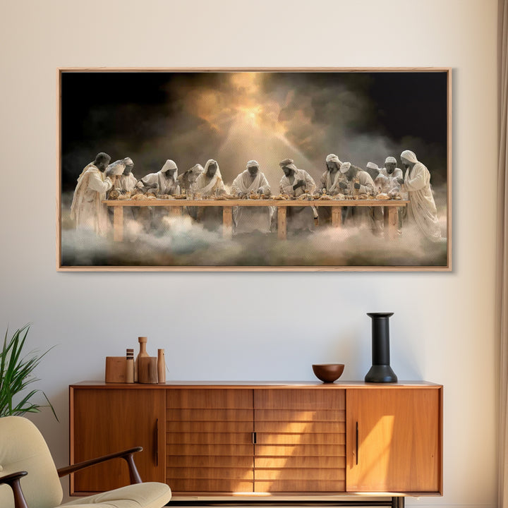 Holy Gathering Veil – Framed Canvas Print – Christian Art Canvas – Jesus Painting – Christian Wall Art – Christmas Art – Christian Gift