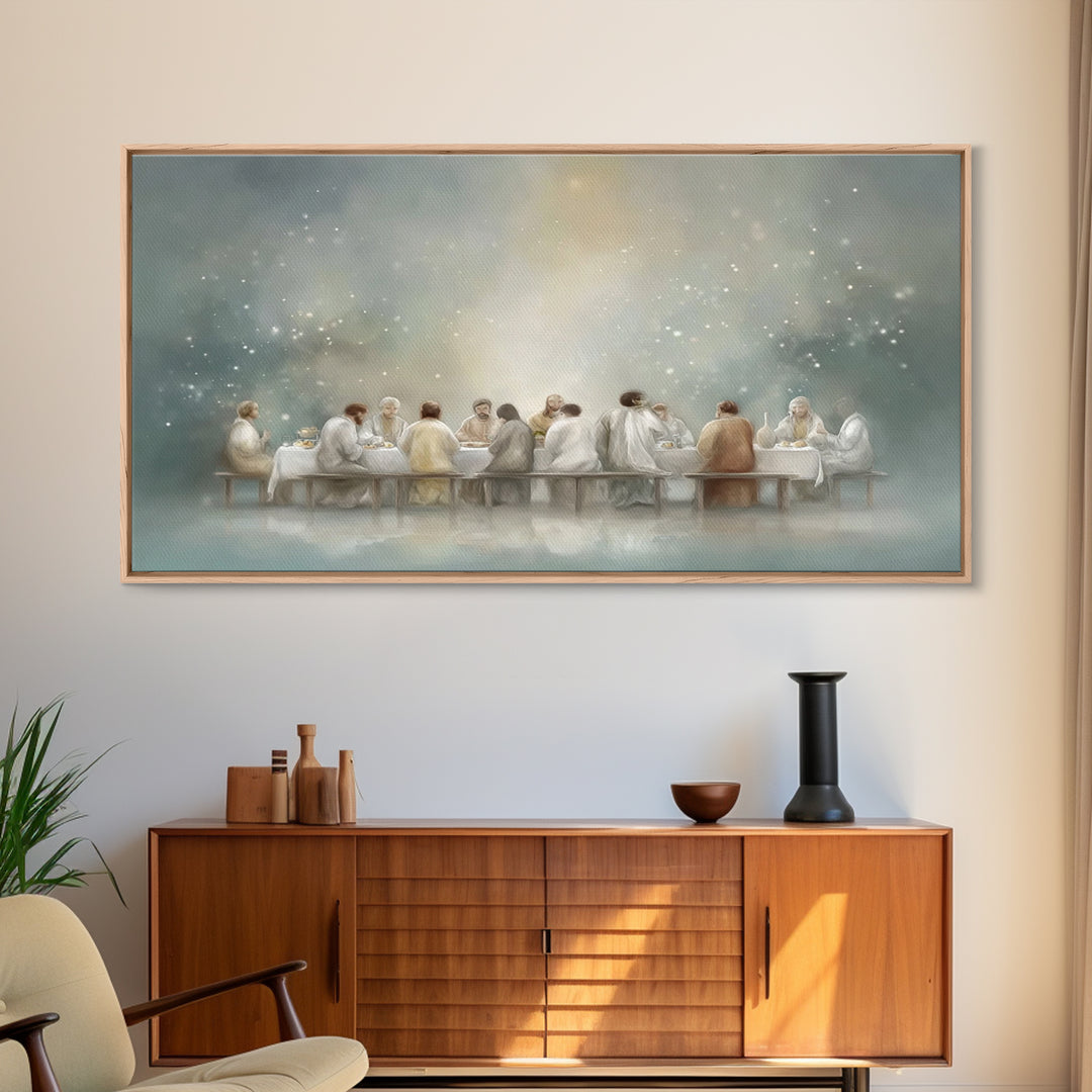 Blessed Table Dawn | Framed Canvas Print | Christian Wall Art | Jesus Painting Canvas | Christian Art Print | Christmas Art | Christian Dec