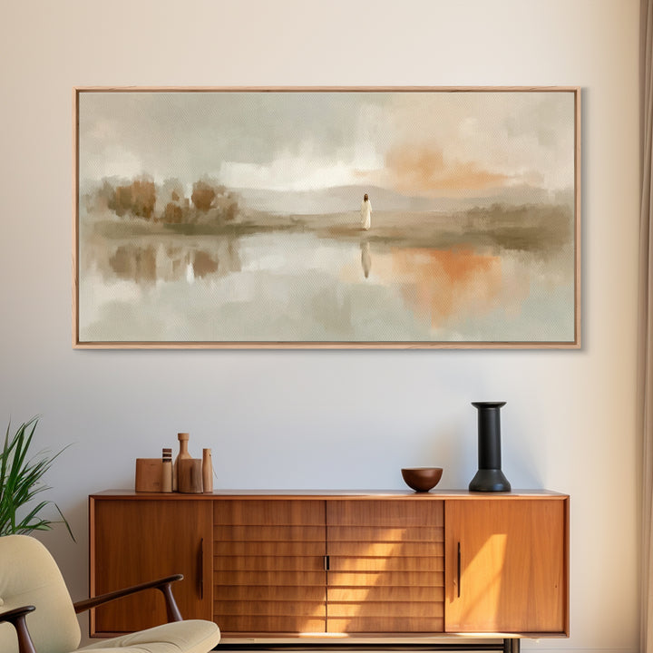 Horizon Of Mercy - Framed Canvas Print - Christian Wall Art - Unique Christian Art - Modern Christian Painting - Christian Christmas Art