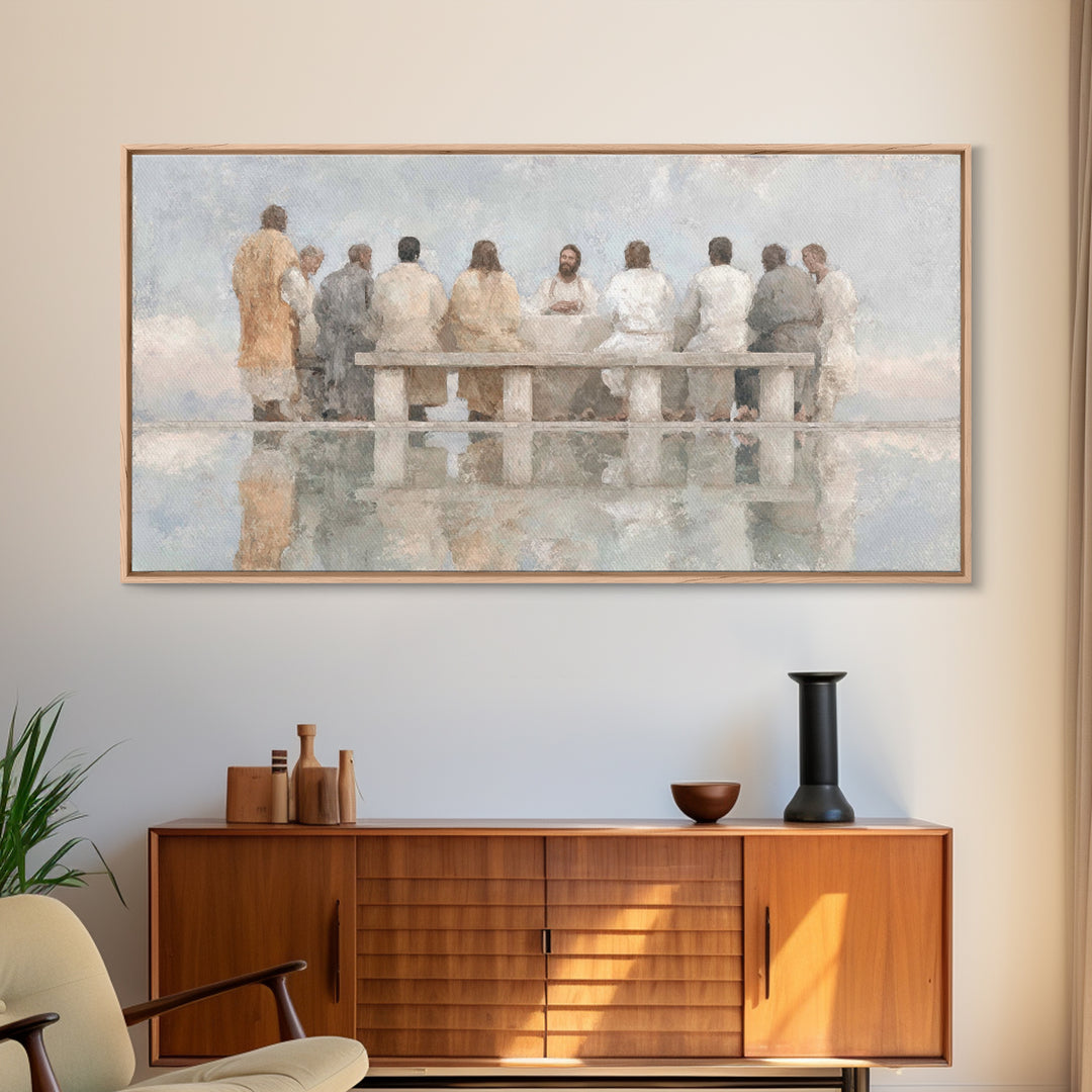 Dawn Of Fellowship | Framed Canvas Print | Christian Art Canvas | Christian Wall Art | Jesus Painting | Christian Christmas Art | Christian
