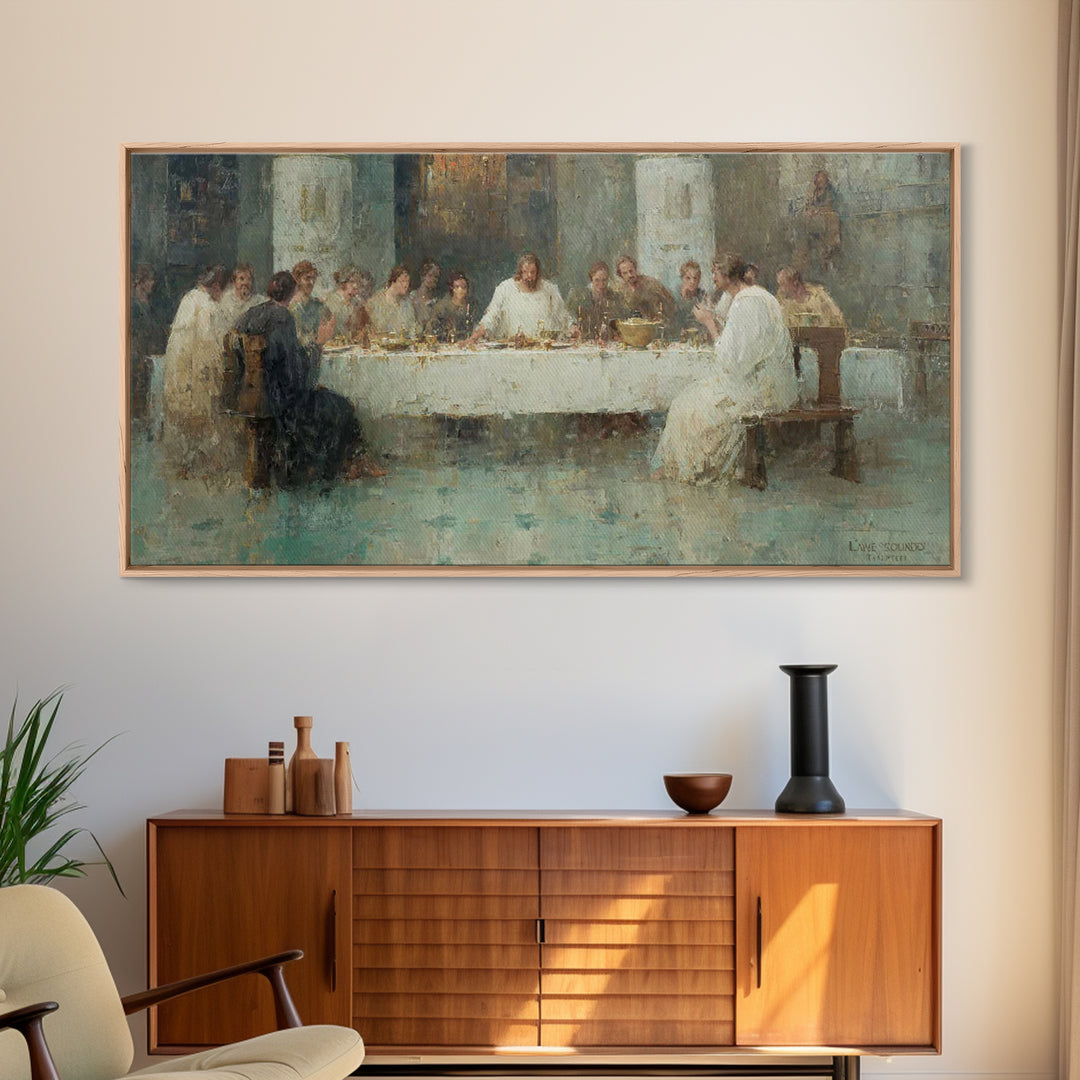 Sacred Gathering | Framed Canvas Print | Christian Wall Art | Jesus Painting | Christian Art Canvas | Large Christian Painting | Christian