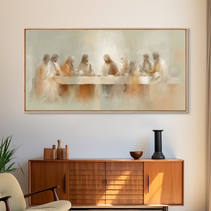 Radiant Supper Light | Framed Canvas Print | Christian Wall Art | Christian Art Canvas | Jesus Painting | Modern Christian Art | Christian