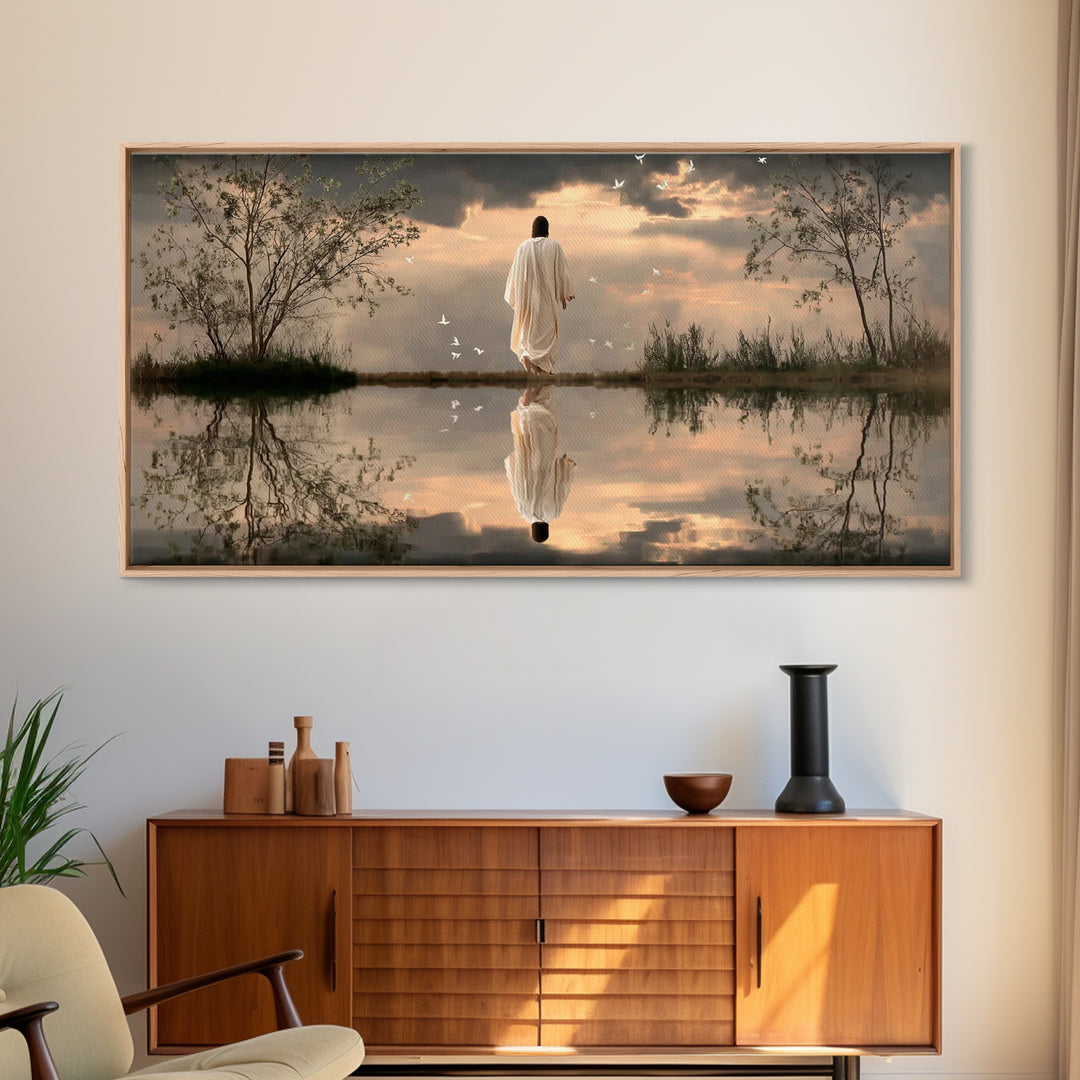 Path Of Peace – Framed Canvas Print – Christian Wall Art – Jesus Painting – Christian Art Canvas – Modern Christian Art