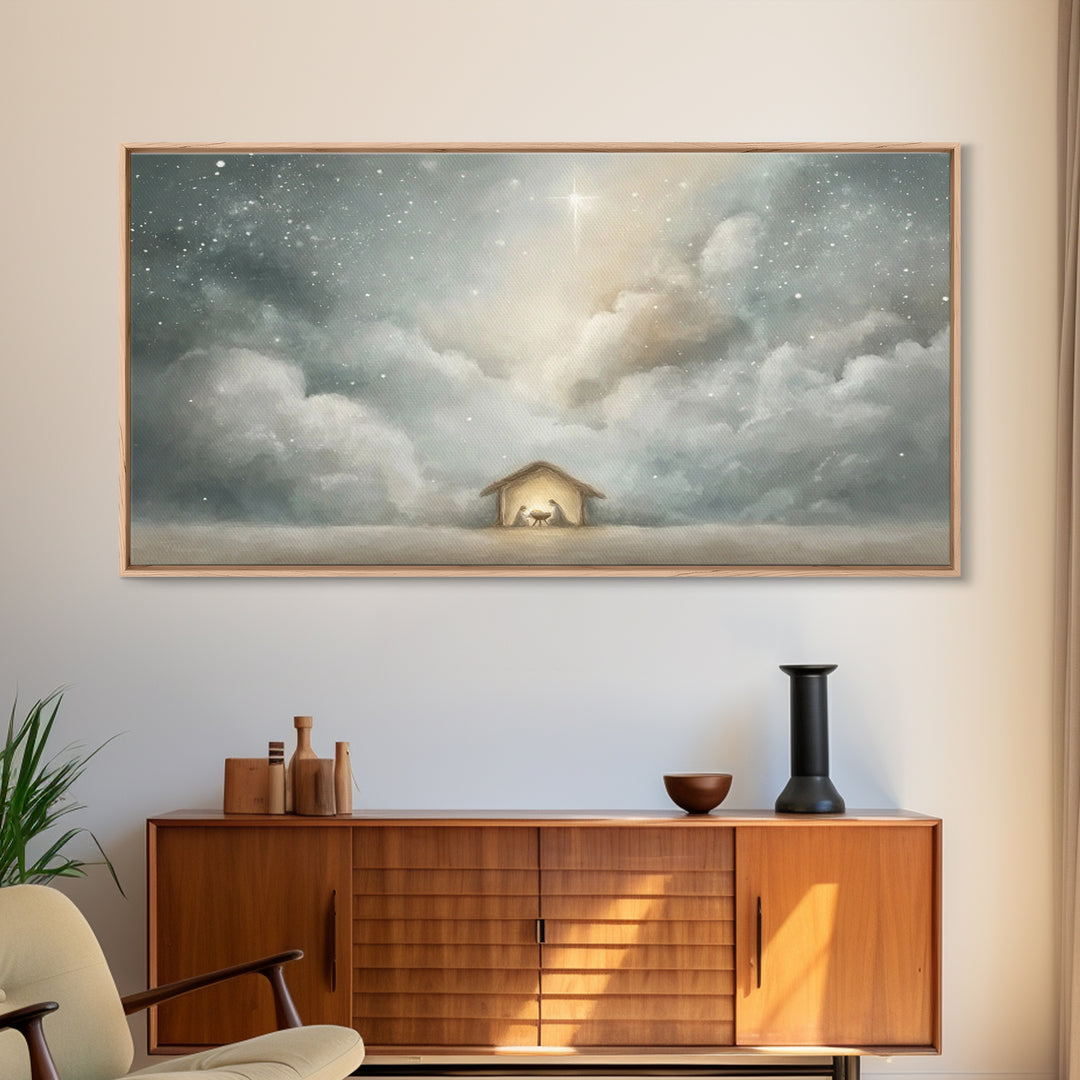 Star Of Bethlehem – Framed Canvas Print – Christian Christmas Art – Christian Wall Art – Christian Art Print – Christmas Decor – Modern Chr