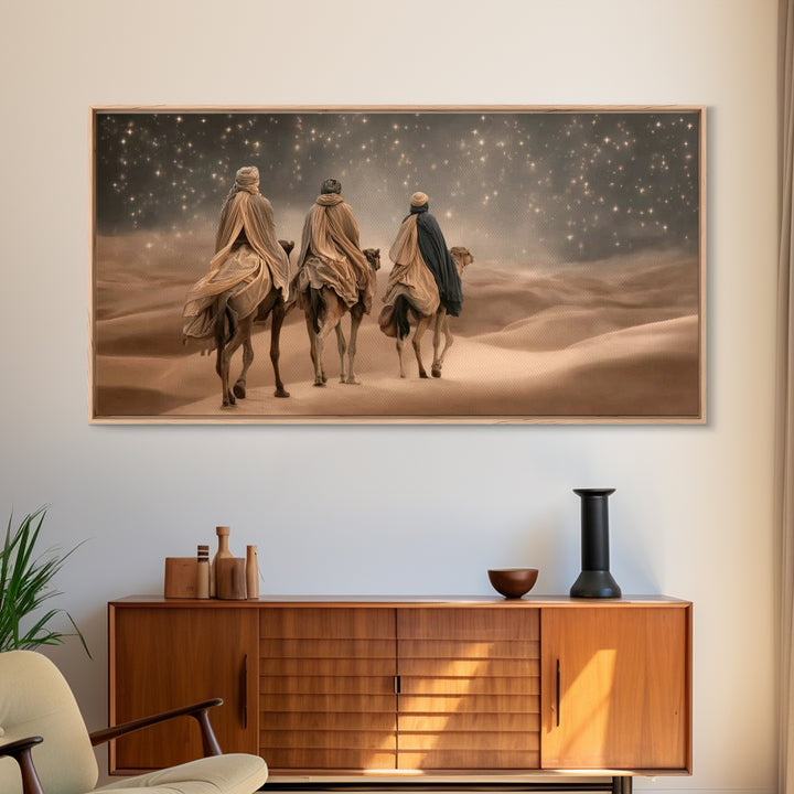 Three Kings Path – Framed Canvas Print – Christmas Wall Art – Christian Art Canvas – Jesus Christmas Art – Christian Painting – Christmas A