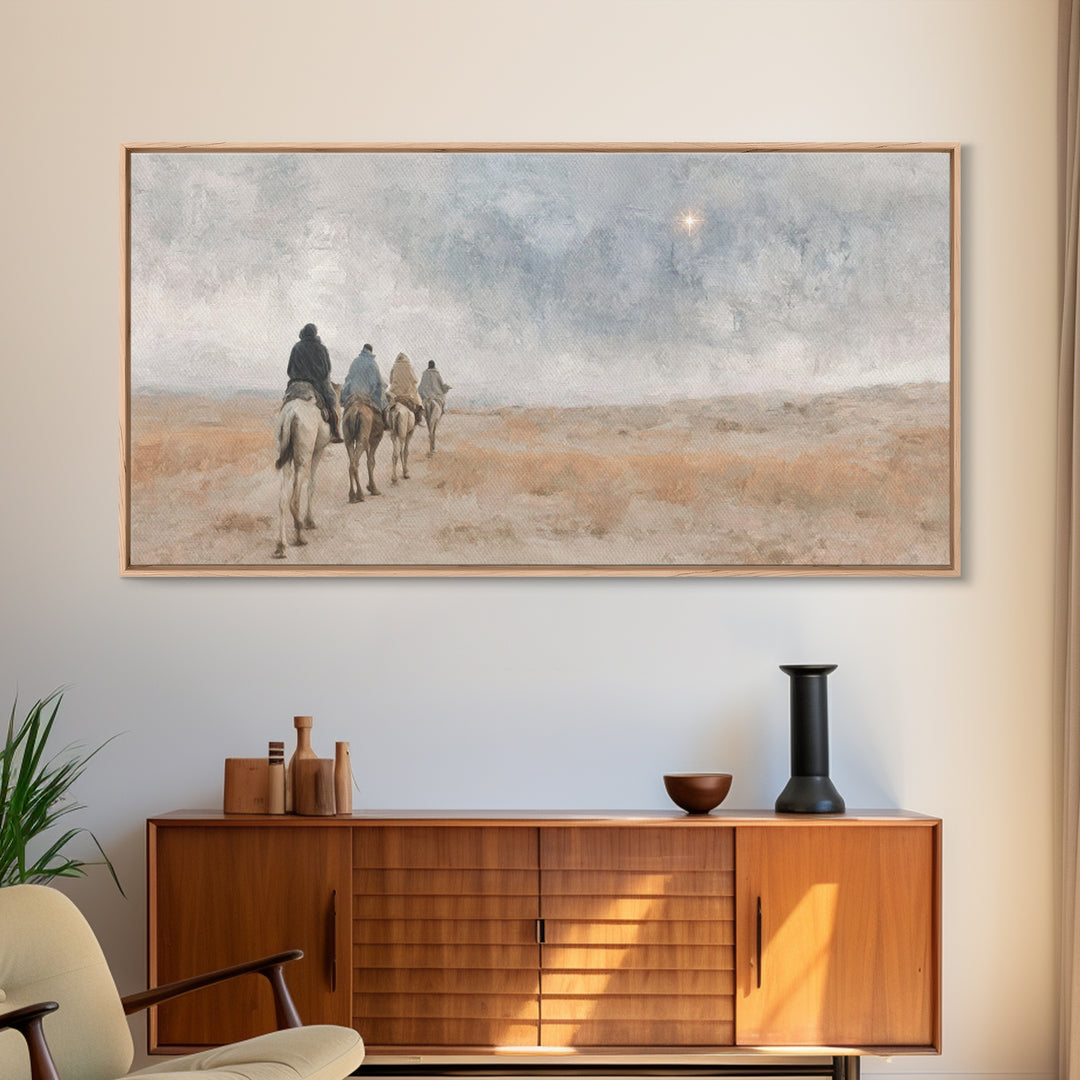 Journey Of Faith – Framed Canvas Print – Christian Art Canvas – Christmas Wall Art – Christian Christmas Art – Christian Gift – Jesus Paint