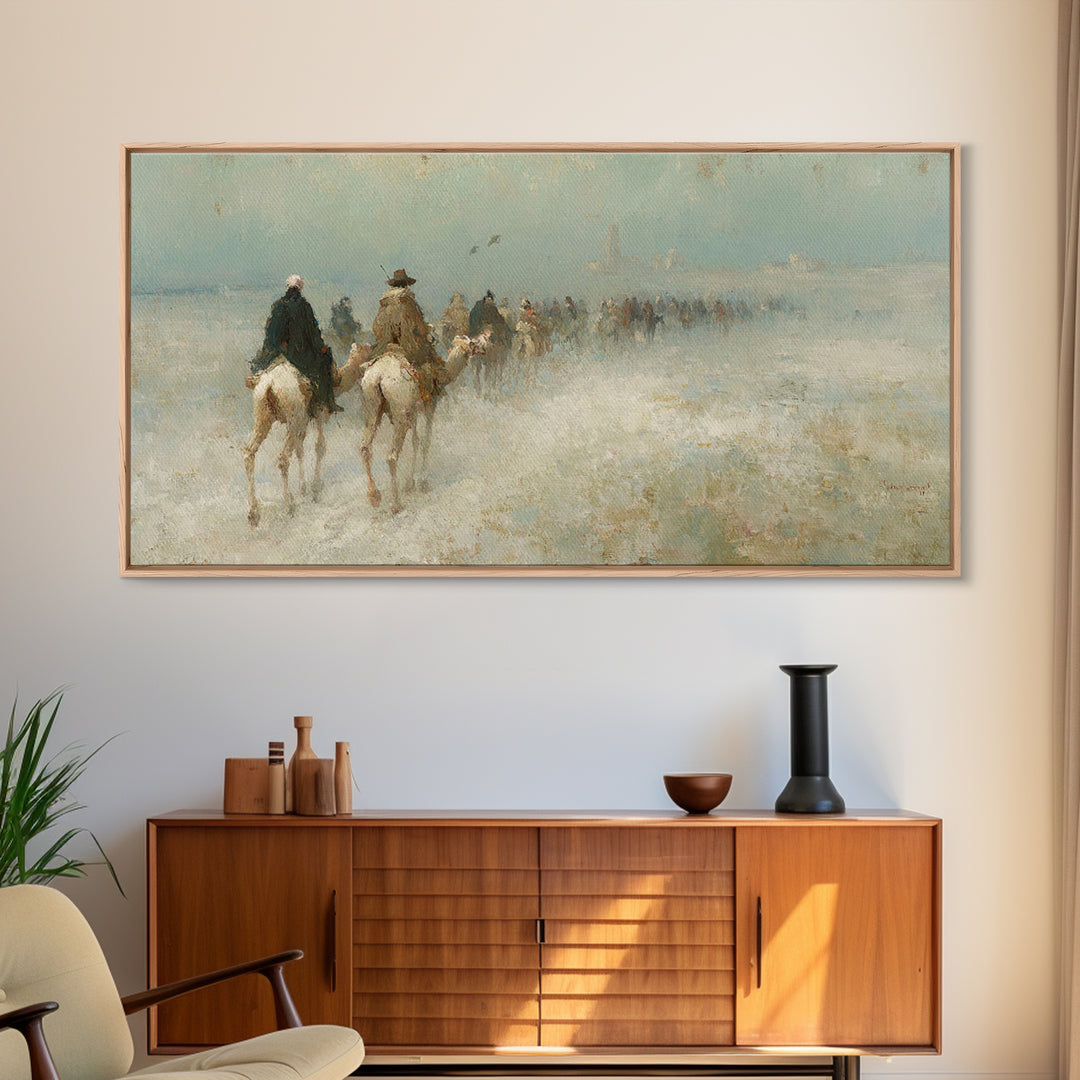 Wilderness Caravan Hope – Framed Canvas Print – Christian Christmas Art – Christian Art Canvas – Christmas Wall Art – Christian Painting –