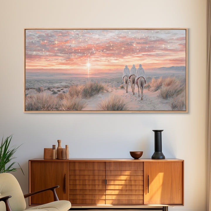 The Guiding Star – Framed Canvas Print – Christian Wall Art – Christian Art Canvas – Christian Christmas Art – Jesus Painting