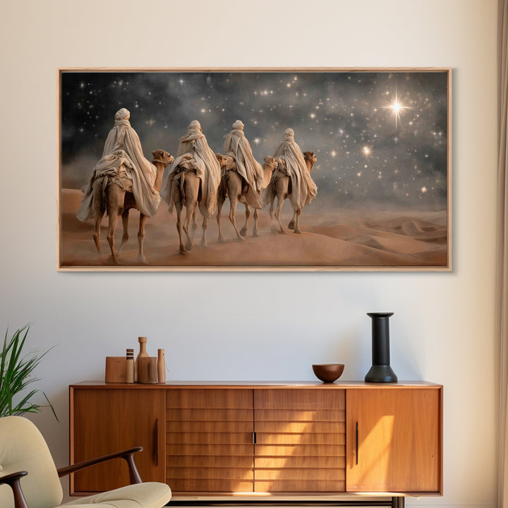 Holy Star Rising, Framed Canvas Print, Christian Wall Art, Christmas Canvas Wall Art, Christian Art Canvas, Moody Christmas Art, Jesus Chri