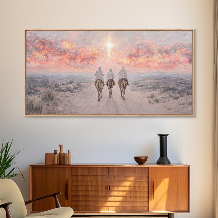 Pilgrims Of Hope | Framed Canvas Print | Christian Christmas Art | Christian Art Canvas | Christmas Wall Art | Modern Christian Art | Chris