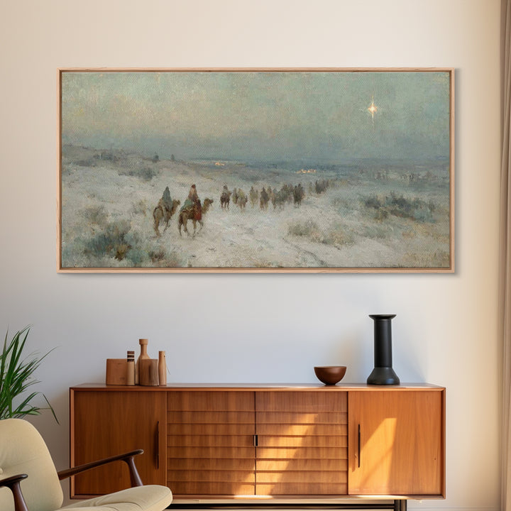 Light Of Bethlehem | Framed Canvas Print | Christian Wall Art | Christmas Art Prints | Christian Art Canvas | Vintage Christmas Art | Chris