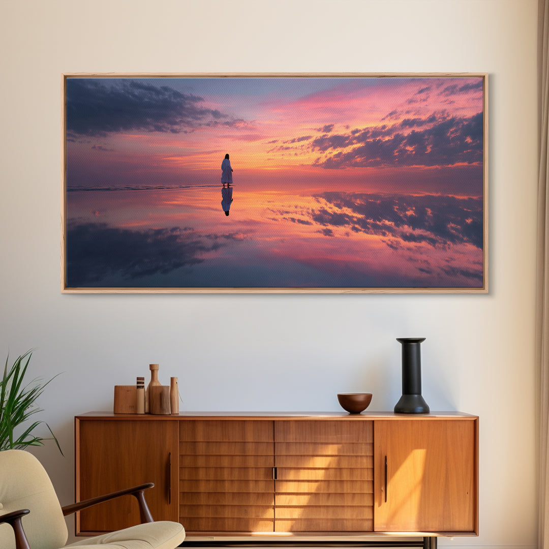 Radiant Horizon – Framed Canvas Print – Christian Art Canvas – Jesus Painting – Large Christian Art – Modern Christian Painting