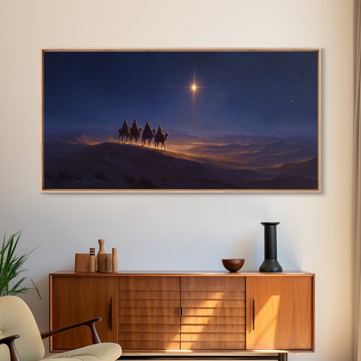 Guiding Star – Framed Canvas Print – Christian Wall Art – Christmas Art – Jesus Christmas Art – Christian Gift Ideas – Christmas Canvas Wal