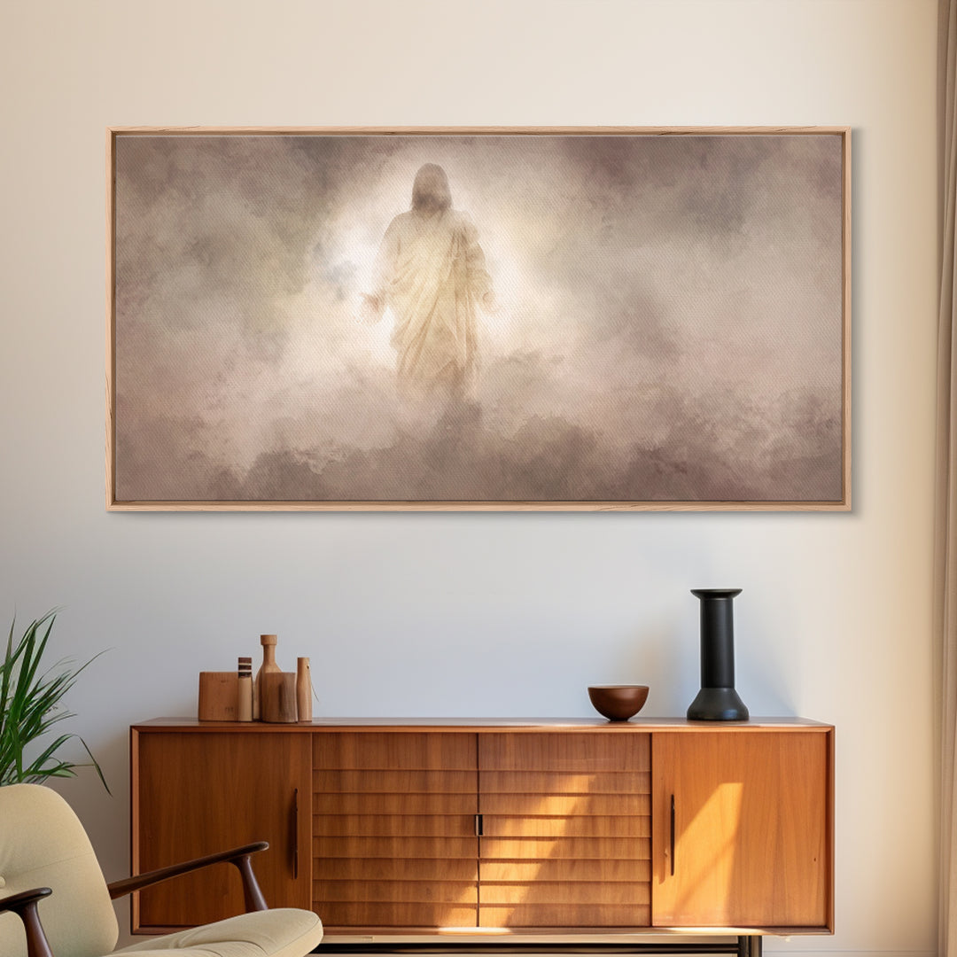 Heavenly Glory | Framed Canvas Print | Christian Art Canvas | Jesus Painting | Christian Wall Art | Christian Decor | Modern Christian Art