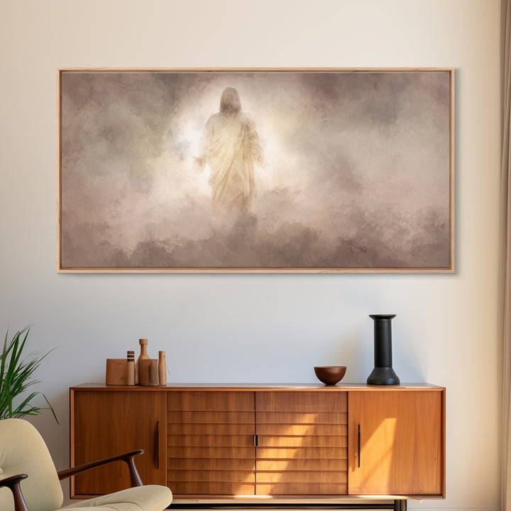 Heavenly Glory | Framed Canvas Print | Christian Art Canvas | Jesus Painting | Christian Wall Art | Christian Decor | Modern Christian Art