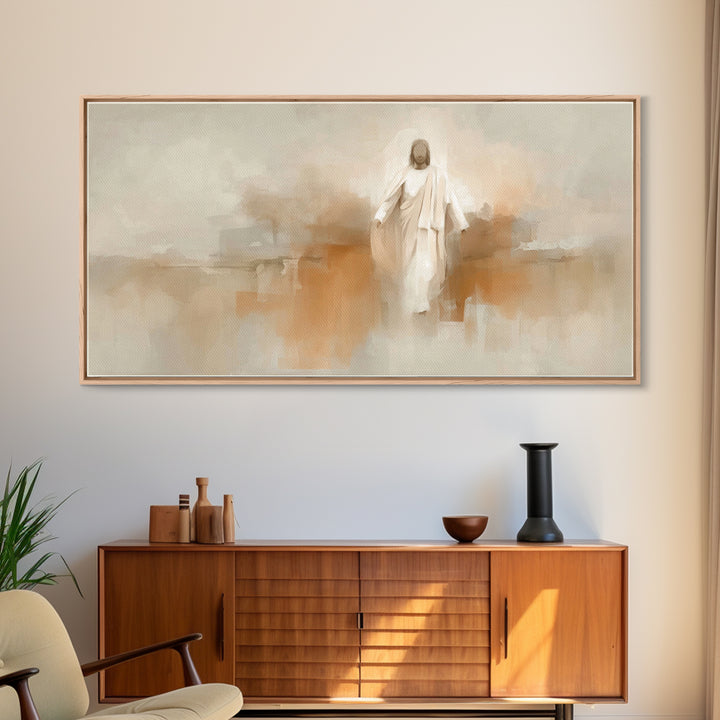 Risen Radiance | Framed Canvas Print | Christian Art Work | Jesus Paintings | Modern Christian Art | Christian Wall Art | Large Jesus Paint