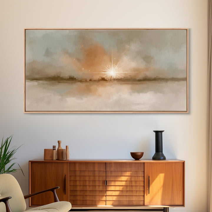 Dawn Star Light – Framed Canvas Print – Christian Wall Art – Christian Art Canvas – Christmas Art – Moody Christmas Art – Christian Decor