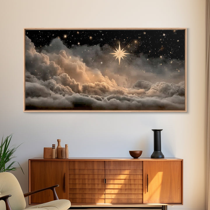 Heavenly Wonder – Framed Canvas Print – Christian Christmas Art – Christmas Canvas Wall Art – Christian Art Canvas – Modern Christian Art –