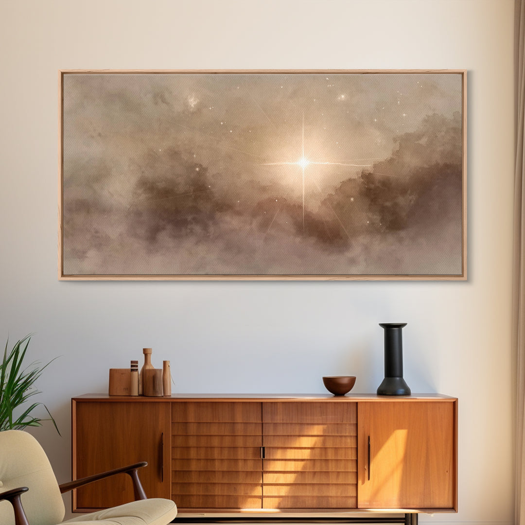 Radiant Promise – Framed Canvas Print – Christian Art – Modern Christian Painting – Christian Christmas Art – Christian Wall Art – Subtle C