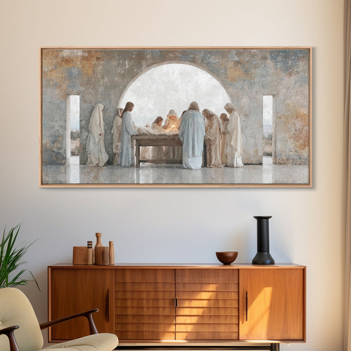 Heavenly Host Dawn | Framed Canvas Print | Christian Art Canvas | Jesus Painting | Christmas Wall Art | Christian Christmas | Christian Dec