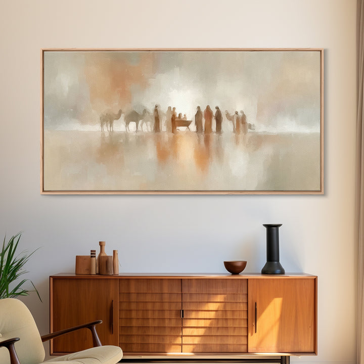 Bethlehem Stillness, Framed Canvas Print, Christian Art Canvas, Jesus Painting, Christmas Art, Christian Christmas, Christian Decor