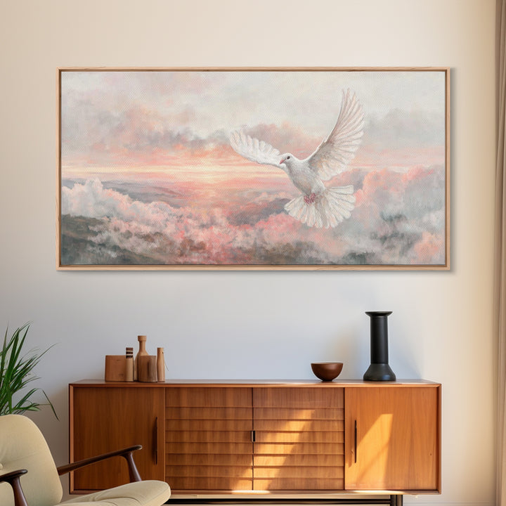 Spirit Of Light – Framed Canvas Print – Christian Wall Art – Christian Art Print – White Christmas Art – Christian Christmas Art