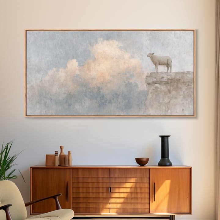 Shepherd’s Vigil – Framed Canvas Print – Christian Wall Art – Christian Art Work – Subtle Christian Art – Pastoral Scenery – Christian Gift