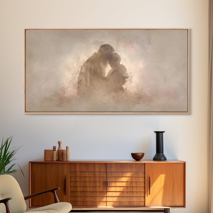 Sacred Comfort - Framed Canvas Print - Christian Art Canvas - Jesus Art Print - Christian Wall Art - Christmas Art Work - Christian Decor