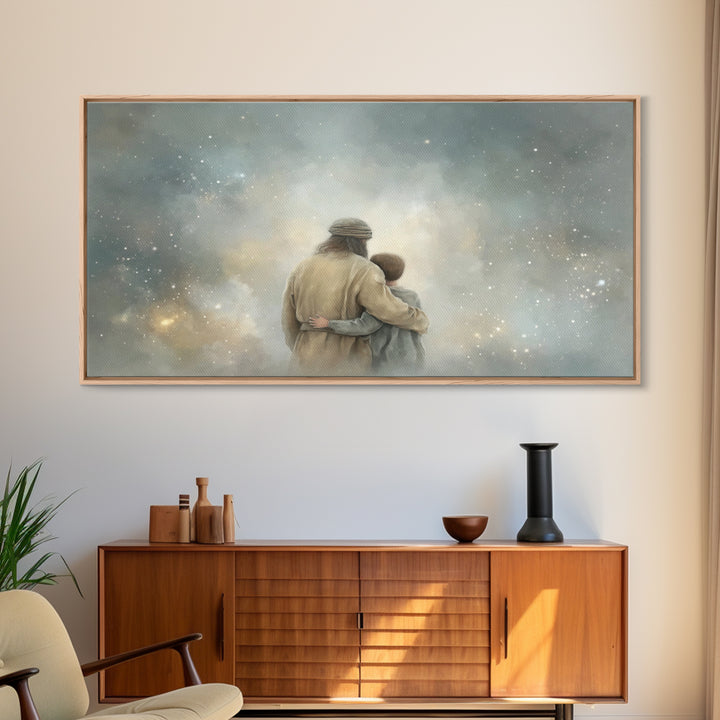 Horizon Blessing - Framed Canvas Print - Christian Art Work - Christian Art Canvas - Jesus Painting - Christian Decor - Christmas Art Print