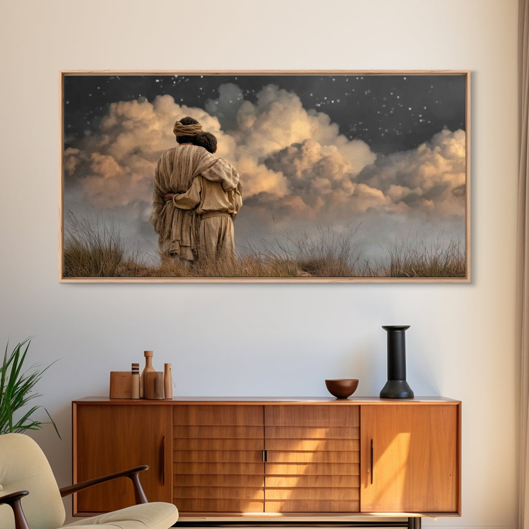 Starry Covenant - Framed Canvas Print - Christian Christmas Art - Christian Wall Art - Christian Decor - Jesus Painting - Christian Art Can