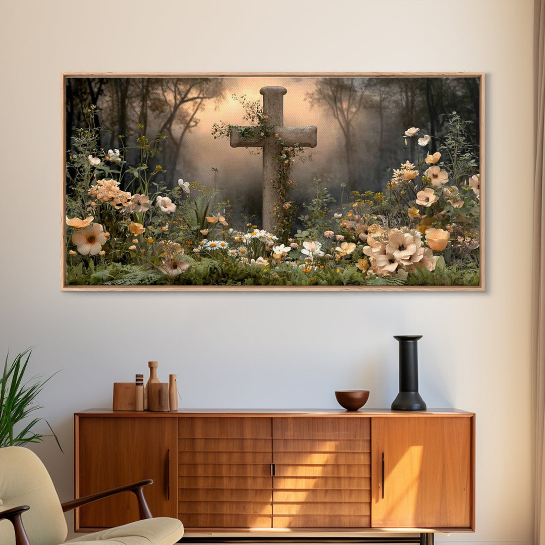 Garden Of Mercy – Framed Canvas Print – Christian Art – Christian Painting – Modern Christian Art – Jesus Canvas Art – Christian Gift Ideas