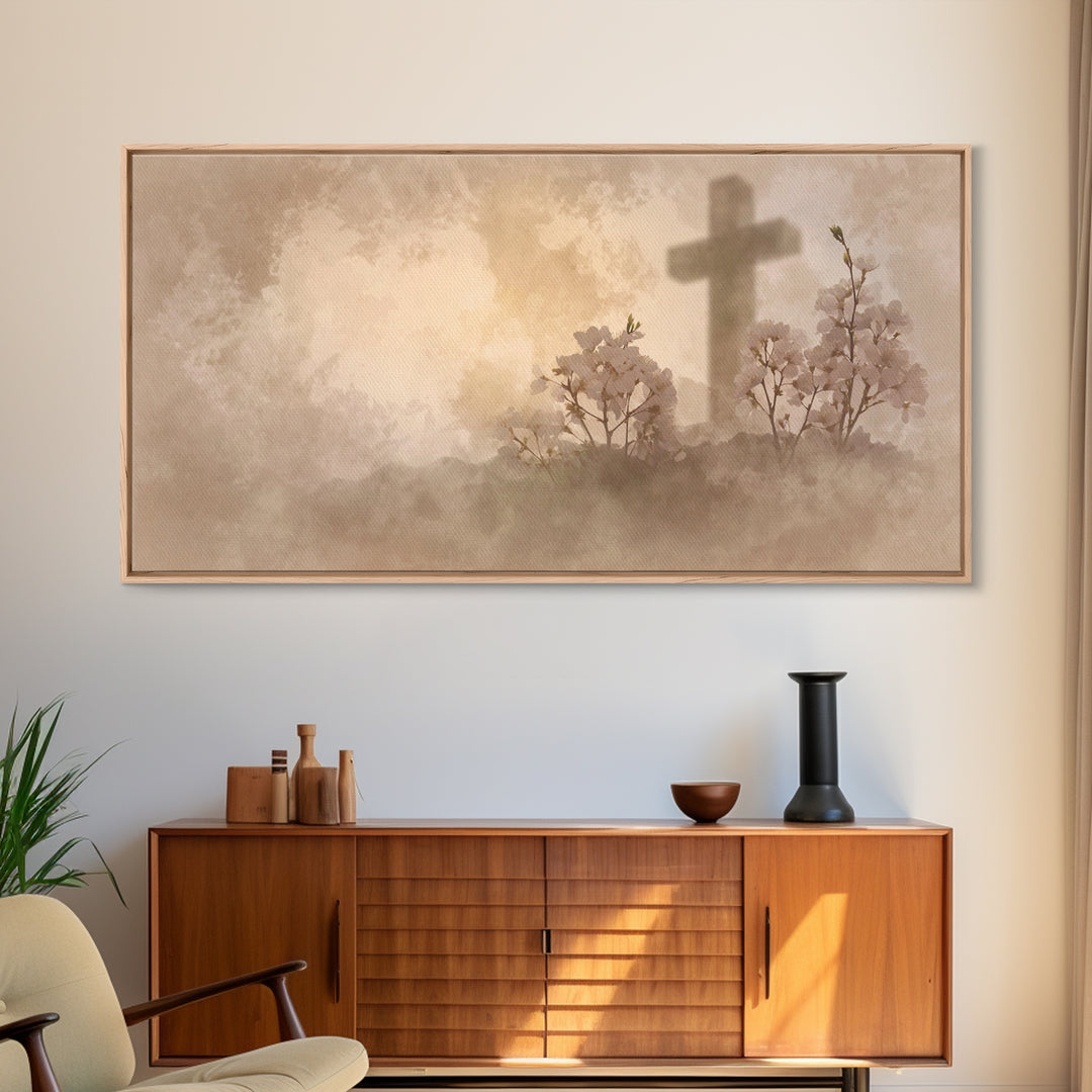 Dawn Of Hope – Framed Canvas Print – Christian Art Canvas – Moody Christian Art – Christian Painting – Christian Wall Art – Vintage Christi