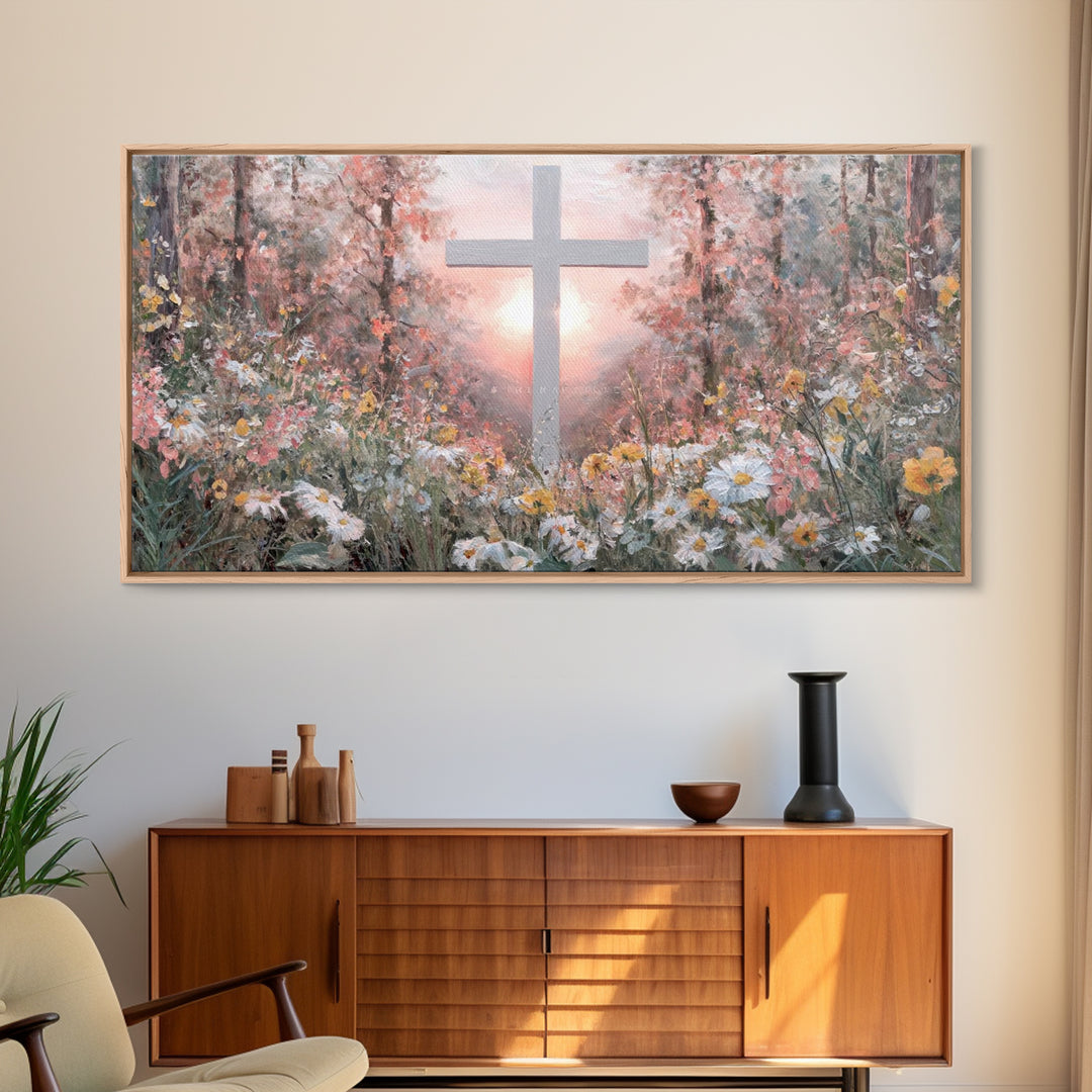 Forest Of Grace – Framed Canvas Print – Christian Wall Art – Christian Painting – Modern Christian Painting – Christian Art Canvas – Christ