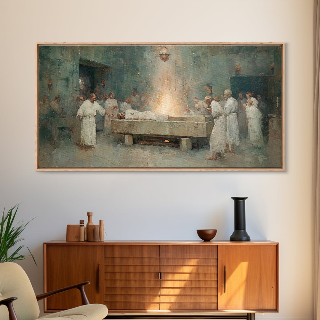 Rite Of Dawn | Framed Canvas Print | Christian Painting | Christian Art Canvas | Christian Decor | Jesus Painting | Christian Wall Art