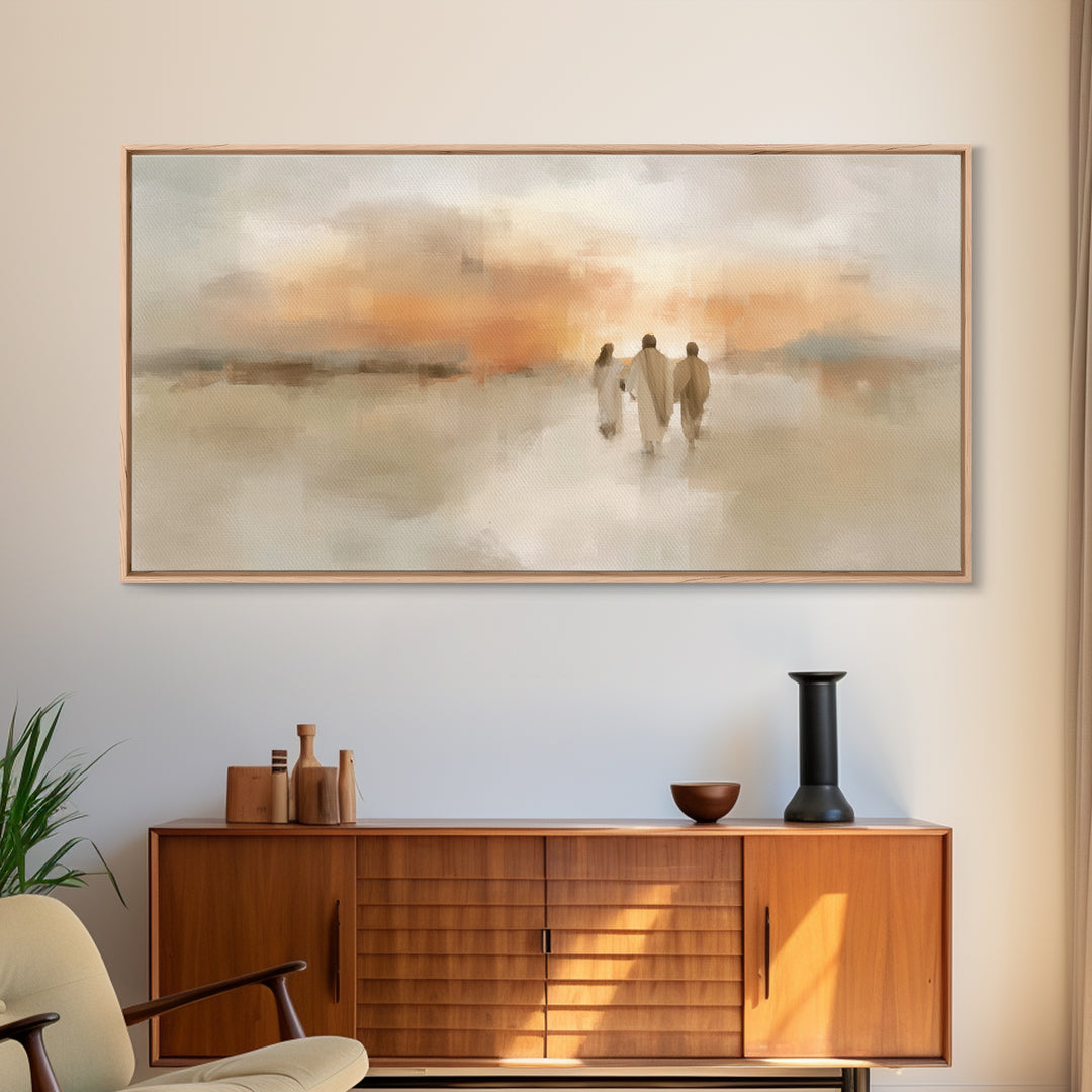 Walk Of Faith | Framed Canvas Print | Christian Art Work | Christian Gift Ideas | Jesus Wall Art | Christian Art Canvas