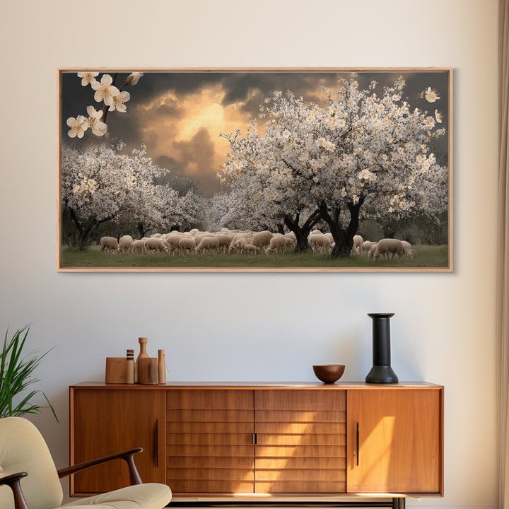Evening Orchard Light | Framed Canvas Print | Christian Art Canvas | Christian Wall Art | Christmas Art | Jesus Painting | Christian Decor
