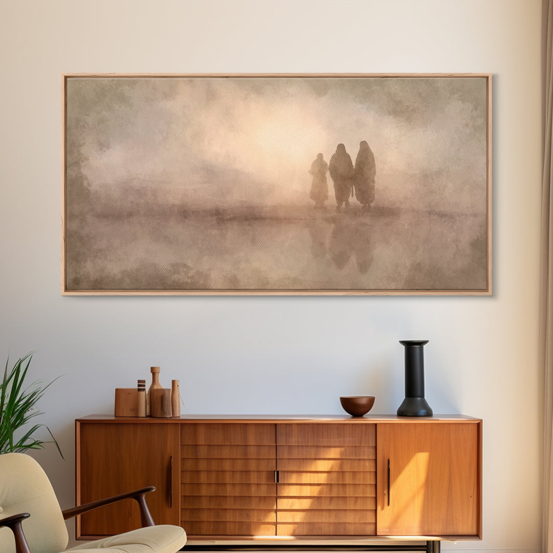Desert Pilgrimage, Framed Canvas Print, Christian Wall Art, Christian Art Canvas, Moody Christmas Art, Christian Decor, Faith Art