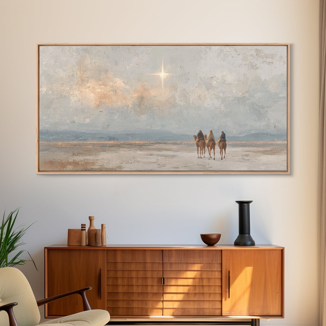Starward Journey, Framed Canvas Print, Christmas Wall Art, Christian Art Canvas, Christian Christmas Art, Unique Christian Art, Christian G