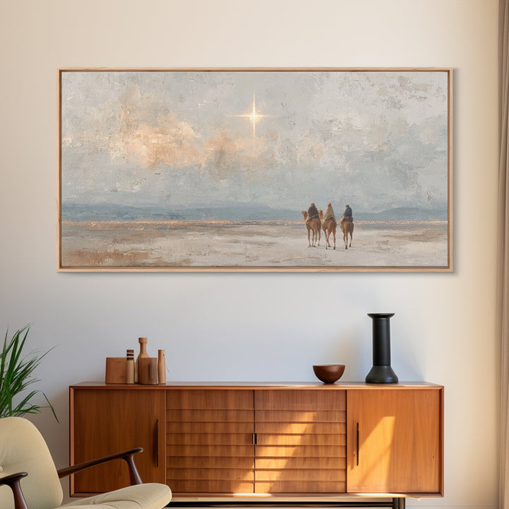 Starward Journey, Framed Canvas Print, Christmas Wall Art, Christian Art Canvas, Christian Christmas Art, Unique Christian Art, Christian G