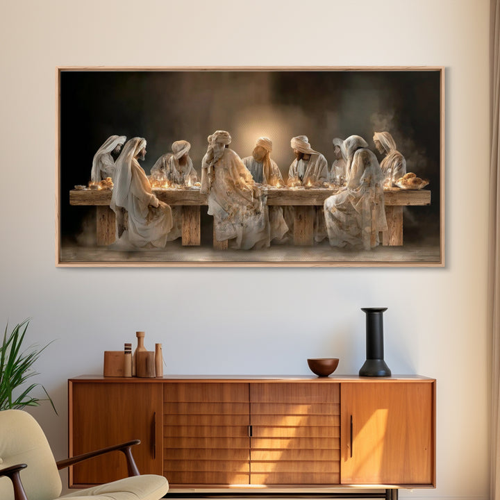 Sacred Gathering – Framed Canvas Print – Christian Art Canvas – Jesus Painting – Christian Wall Art – Christmas Art – Christian Decoration